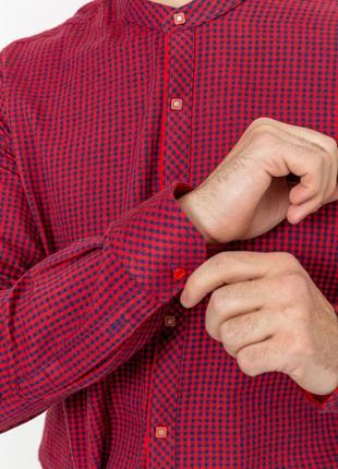 Рубашка мужская в клетку байковая, цвет красно-синий2 фото
