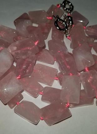 Намисто рожевий кварц 48 см