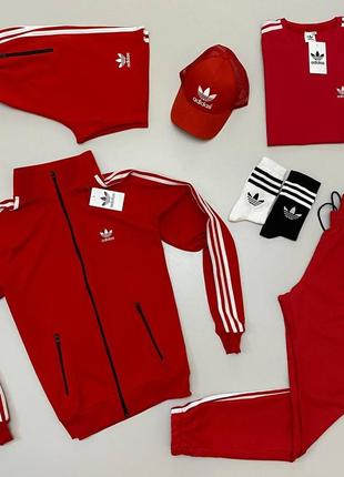 Набор 6в1  adidas: кофта-штаны-футболка-шорты-кепка3 фото