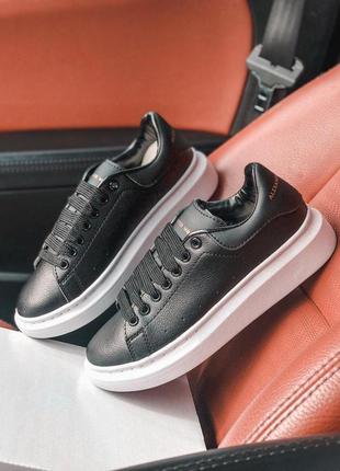 Шикарні шкіряні кросівки alexander mcqueen в чорному кольорі (36-40)😍5 фото