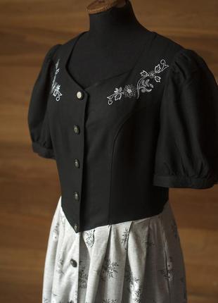 Винтажное черное австрийское платье миди женское, размер xs, s3 фото