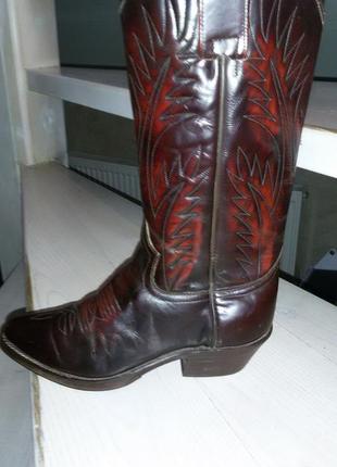 Кожаные сапоги в стиле western от бренда sharro размер 35 ( 23 см)4 фото