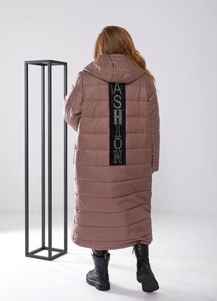 Теплое женское свободное зимнее пальто с камнями9 фото