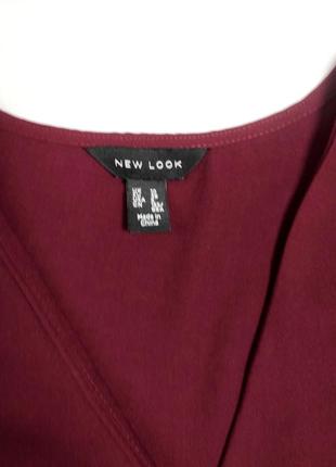 Блуза женская бордового цвета на запах от бренда new look s m4 фото