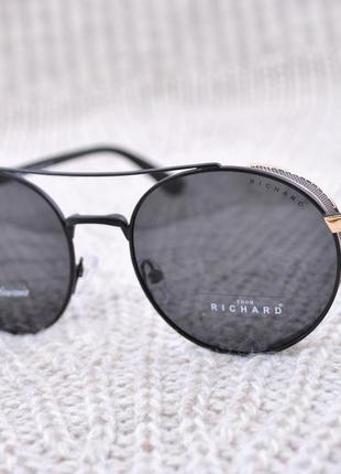 Фирменные круглые солнцезащитные очки thom richard polarized tr9026 unisex с шорами3 фото