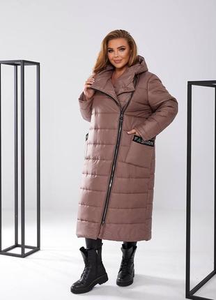 Стильная, теплая, стеганая куртка-пальто, 48-58 размеров. 3075602 фото