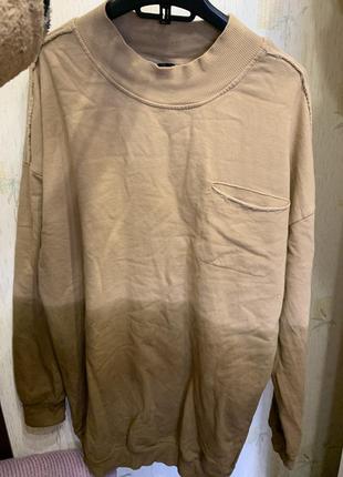 Туника кофта коричневая бежевая омбре с bsl zara джемпер свитер кофта реглан2 фото