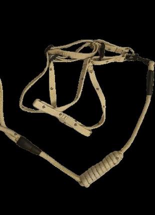 Нейлоновый поводок с шлейкой для маленьких собак и котов 0,6*120 см бежевый