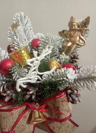 Новорічна зимова композиція для будинку, новорічний декор, сувенір новорічний