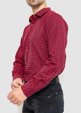 Рубашка мужская в клетку байковая, цвет красно-синий4 фото
