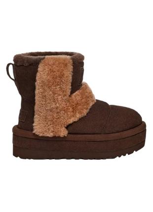 Женские ботинки угги ugg classic cloudpeak brown leather boots
