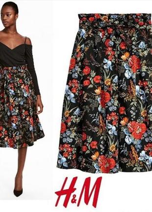 Красивенная  юбка миди в цветах h&m2 фото