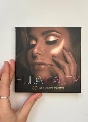 Палітка хайлайтерів huda beauty 3d highlighter palette golden sands1 фото
