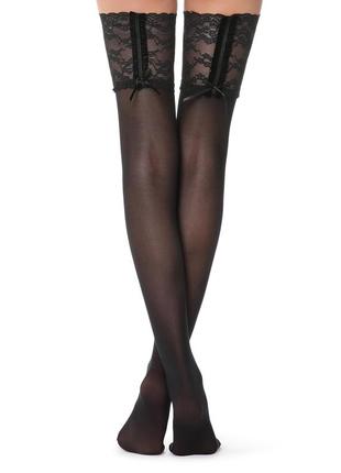 Calzedonia чулки с кружевным верхом и бархатной деталью
