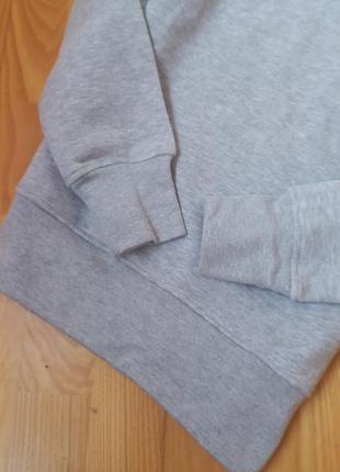 Серый свитшот на флисе без капюшона худи кофта джемпер толстовка5 фото