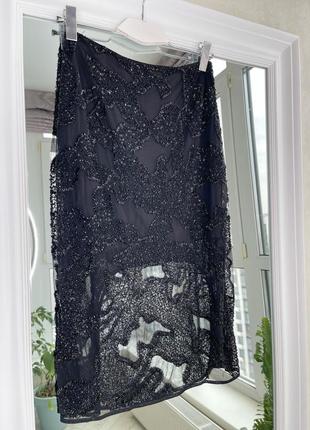 Вечерняя юбка с россыпью бисера7 фото