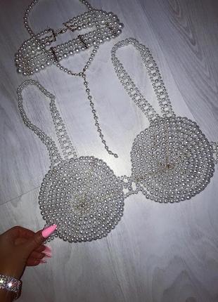 Роскошный лиф из жемчуга люкс