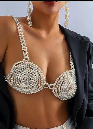 Роскошный лиф из жемчуга люкс