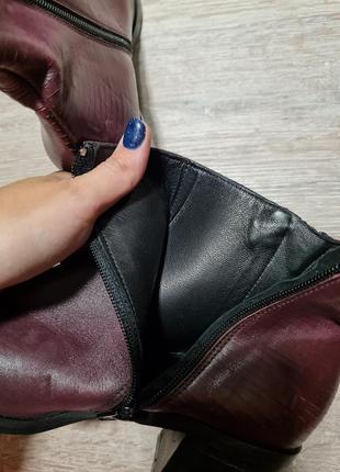 Стильні бордові черевики напівчоботи minelli шкіряні7 фото