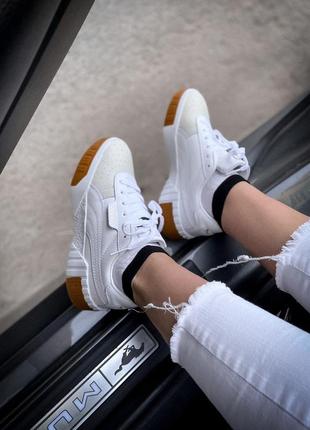 Кроссовки puma cali white/brown  кросівки кеды кеди2 фото