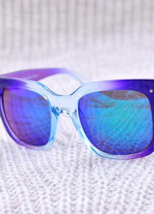 Красиві яскраві дзеркальні окуляри в прозорій оправі в стилі celine2 фото