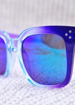 Красиві яскраві дзеркальні окуляри в прозорій оправі в стилі celine4 фото