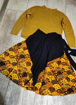 Спідниця орнамент узор юбка орнамент узор этно солнце клеш пышная колокол высокая посадка струящаяся нарядная