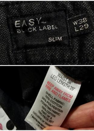 Брюки штаны джинсового кроя easy black label мужские  slim w38 l29 прямые высокая посадка классические базовые10 фото