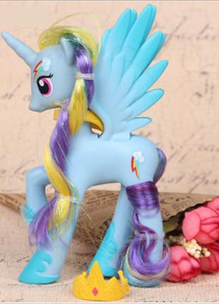 Фигурка единорог my little pony пони-пегас принцесса радуга дэшв 14 см 019311 фото