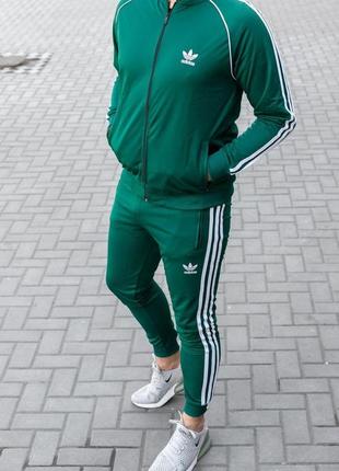 Зелёный костюм adidas адидас спортивный
