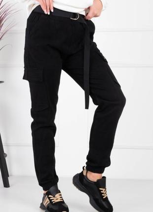 Женские утепленные штаны брюки карго на флисе теплые зима