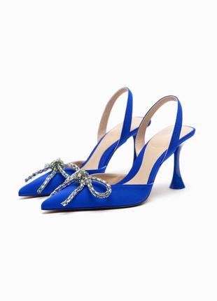 Відкриті туфлі на підборах з бантом 36 розмір, туфлі zara, открытые туфли zara с бантом