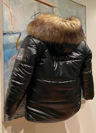 Теплая дутая стеганая куртка пуховик пальто с капюшоном на молнии хит6 фото