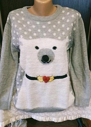 Шикарний новорічний светр. розмір s.
