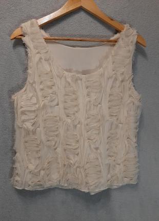 Праздничная шифоновая блуза кремовый цвет lindex размер m4 фото