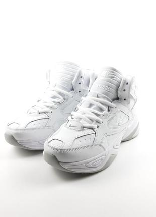 Nike m2k tekno высокие белые с серым кроссовки женские кожаные топ качество зимние с мехом ботинки сапоги высокие теплые2 фото