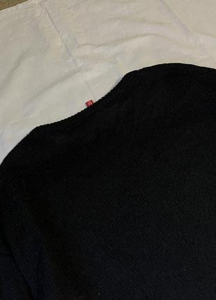Теплый черный удлиненный свитер в полоску с микки маусом disney h&amp;m7 фото