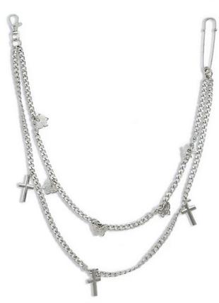 Ланцюжок подвійний з хрестиками 9944 метелики на ланцюгу вісюлькі на ремінь