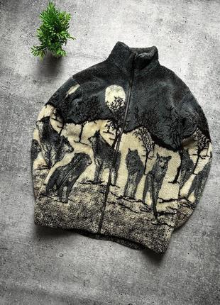 Мужская куртка шерпа animal printeed fleece sherpa jacket!