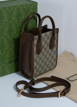 Gucci mini tote bag with interlocking g / гучі міні сумка через плече3 фото