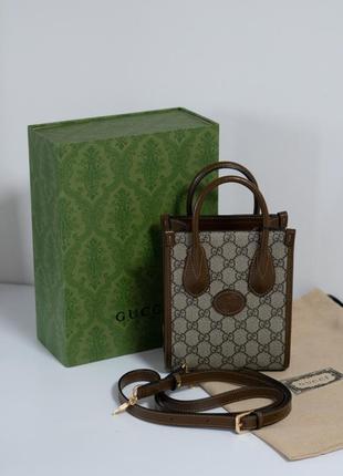 Gucci mini tote bag with interlocking g / гучи мини сумка через плечо