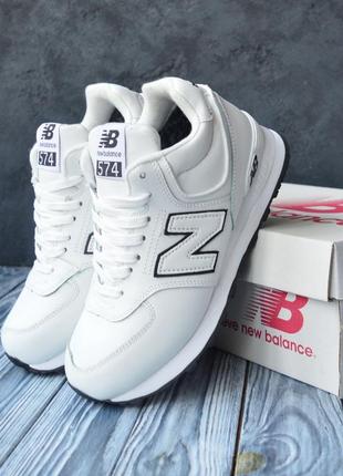 Женские зимние кроссовки белые new balance1 фото