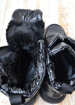 Женские зимние ботинки черные3 фото