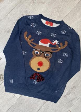 Новорічний светр з оленем розмір xl