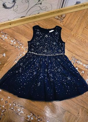 Шикарное блестящее праздничное гипюровое платье в звездах платье primark