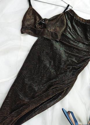 Блискучий золотистий костюм missguided