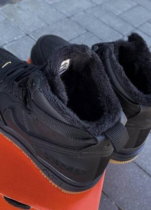 Стильные зимние кроссовки nike air force gore tex black brown5 фото