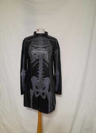 Платье в готическом стиле готика с принтом скелета рентгена10 фото