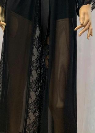 Стройное платье халат длинный халат с кружевом3 фото