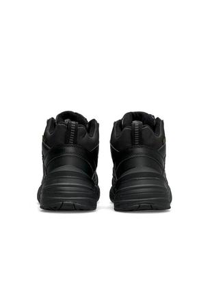 Зимние мужские кроссовки nike m2k tekno mid all black fur#найк8 фото